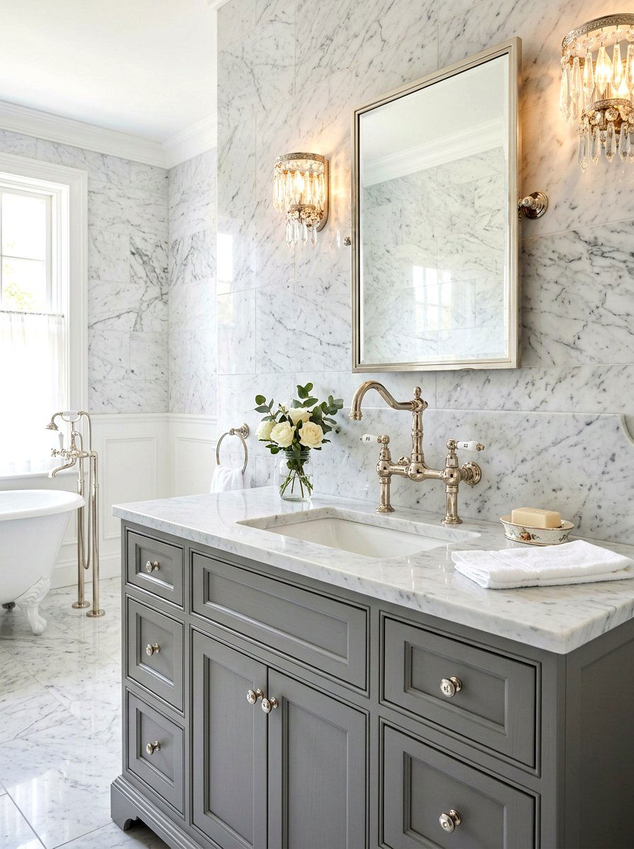 Polished Nickel Tap - 30 jewel box bath ideas