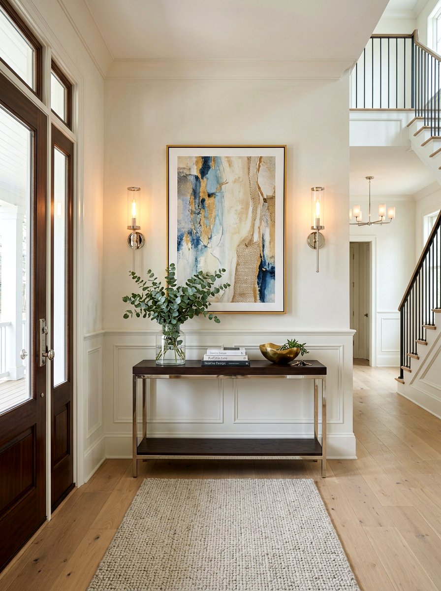 Polished Nickel Wall Sconce - 30 Nancy Meyers entryway ideas