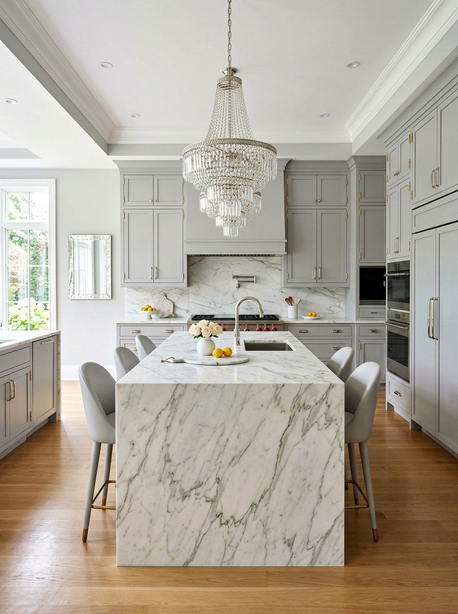 Polished Nickel and Gold Accents - 30 kitchen hardware mix ideas