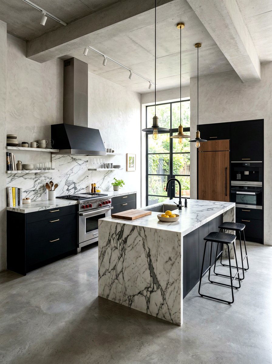 Polished Plaster Kitchen - 30 plaster wall ideas