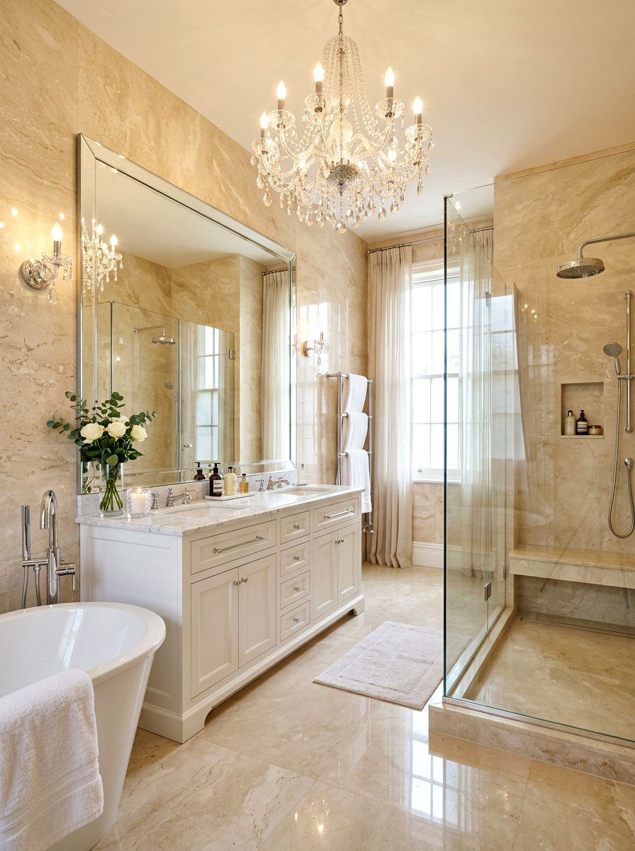 Polished Travertine Bathroom - 30 travertine bathroom ideas