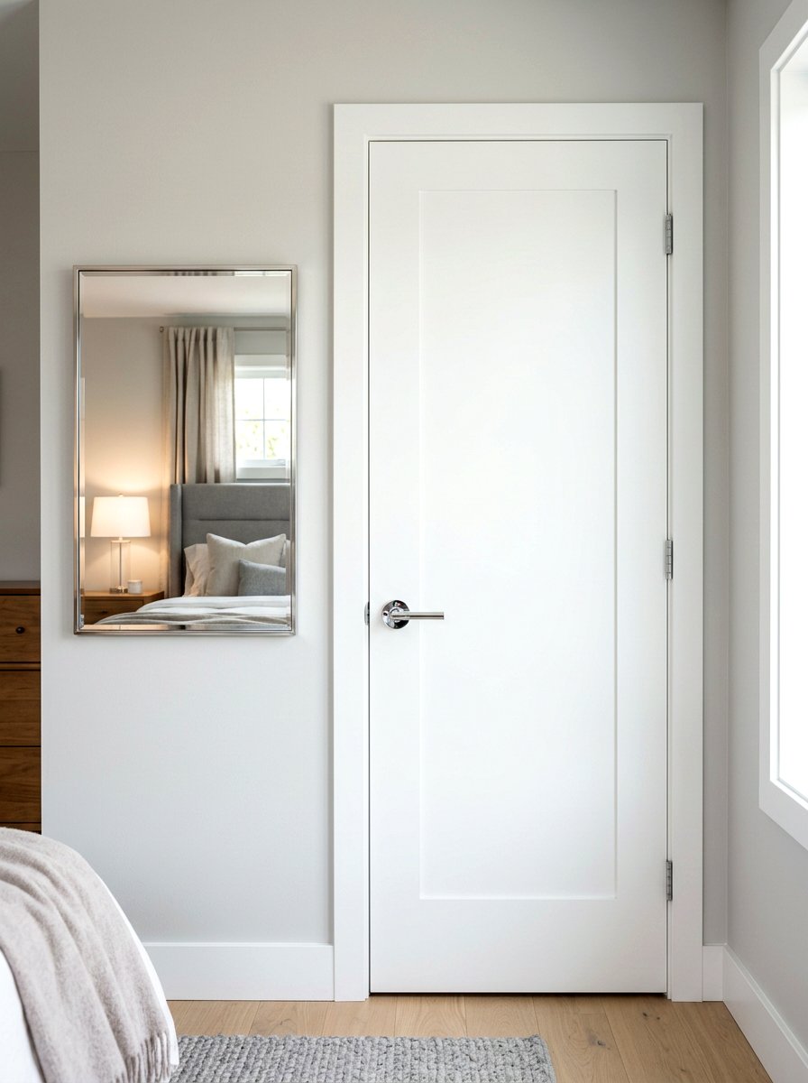 Polished chrome door hardware - 30 silver chrome bedroom ideas