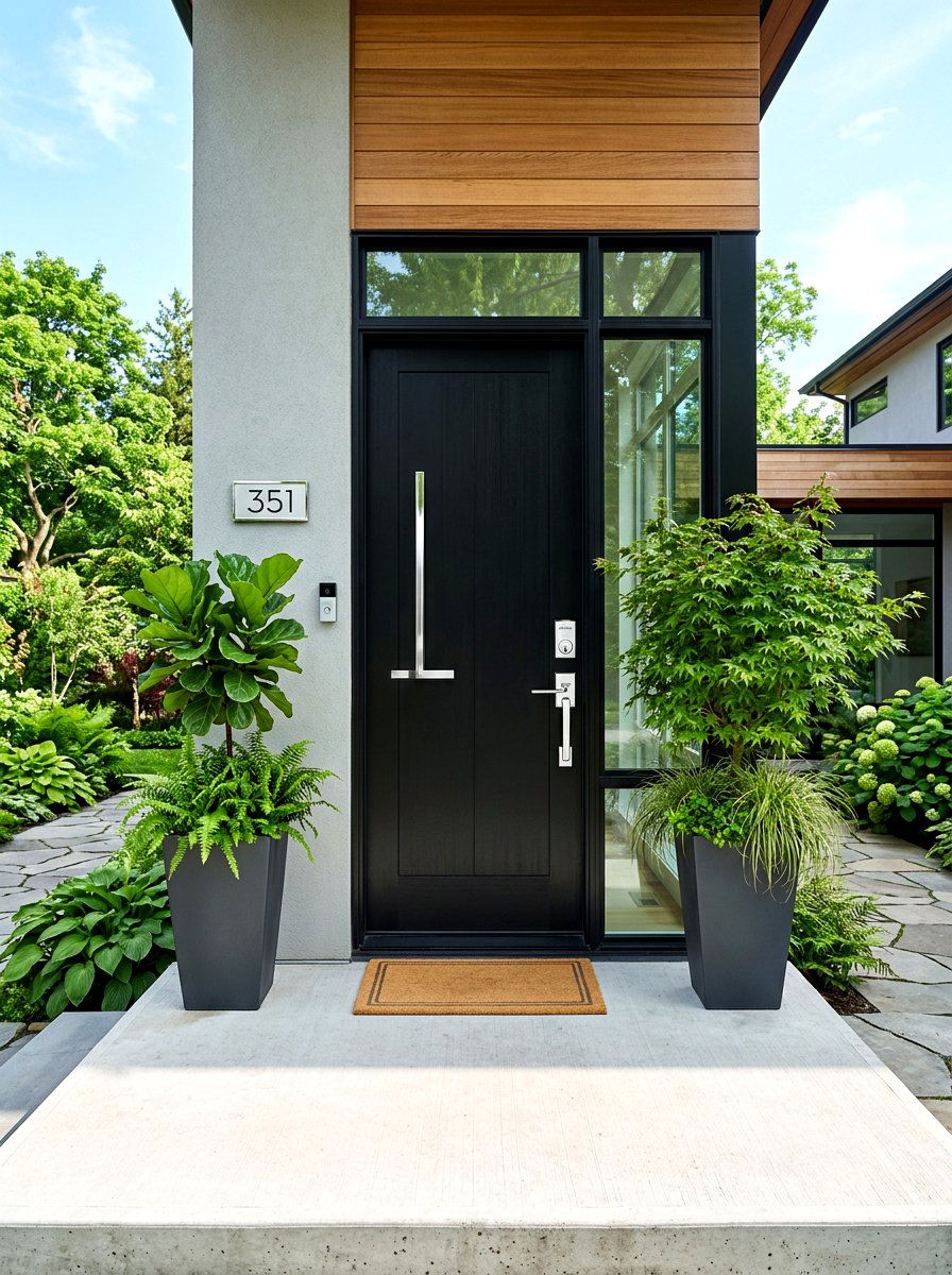 Polished door hardware - 30 chrome outdoor accent ideas