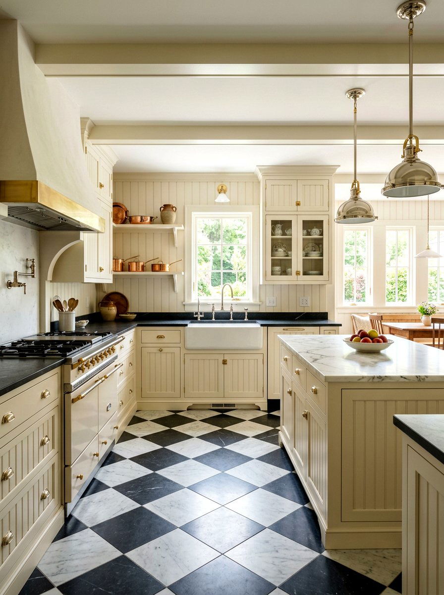 Polished nickel and brass kitchen - 30 mixed metal kitchen ideas