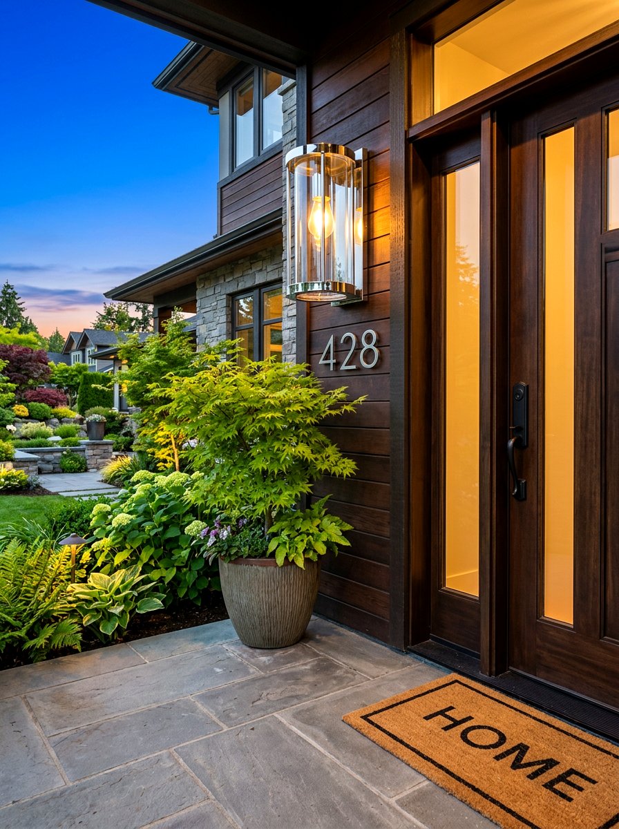 Polished porch light - 30 chrome outdoor accent ideas