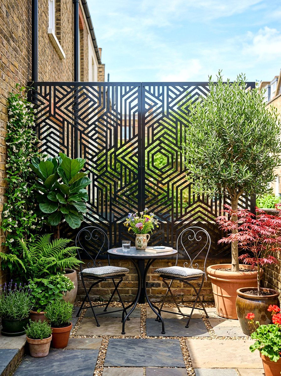 Polished privacy screen - 30 chrome outdoor accent ideas