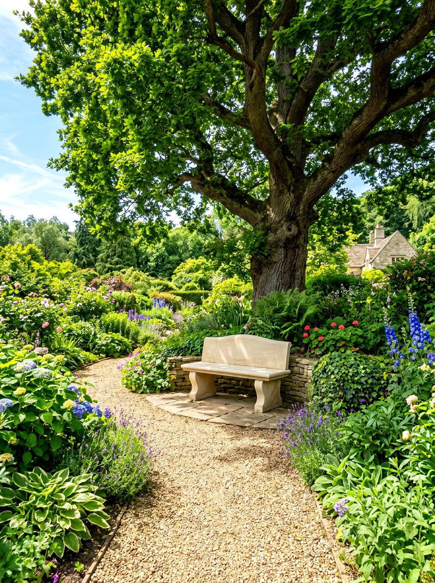 Polished stone garden bench - 30 neutral backyard styling ideas
