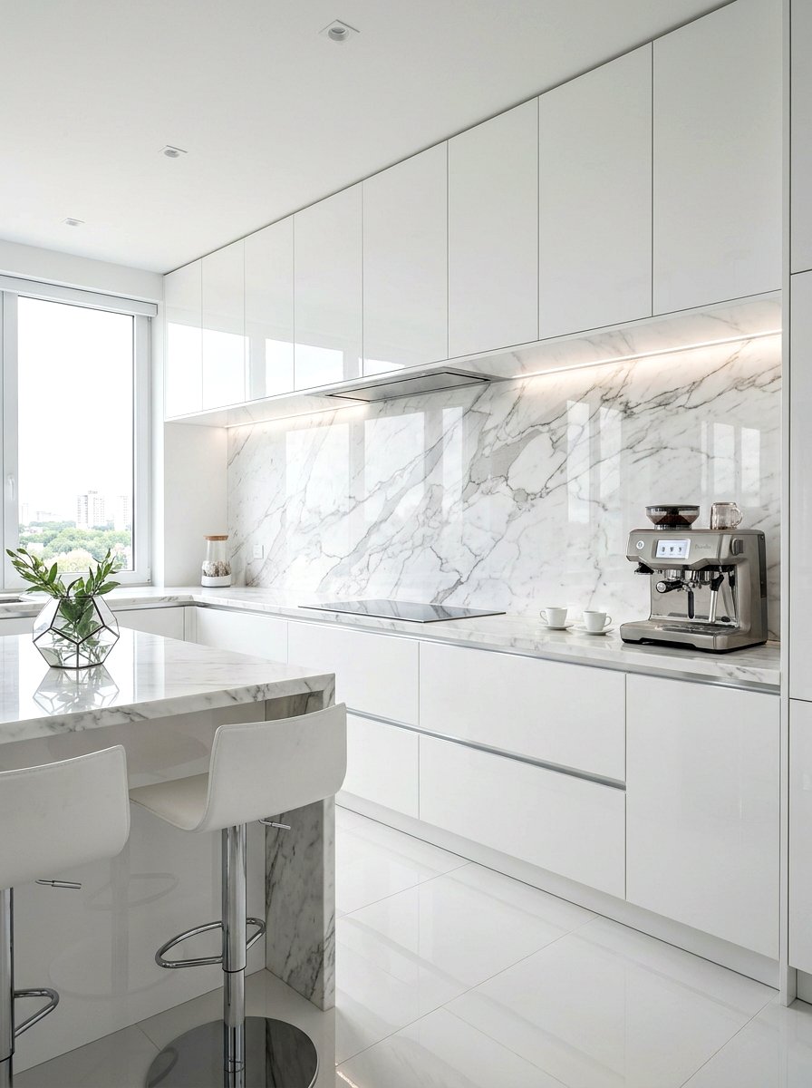 Polished stone slab backsplash - 30 slab stone backsplash ideas