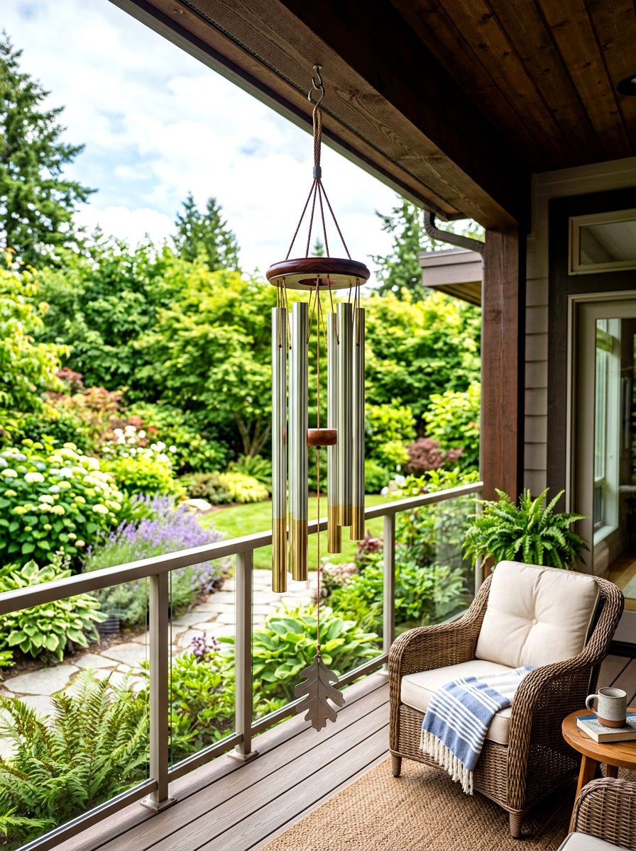 Polished wind chime - 30 chrome outdoor accent ideas