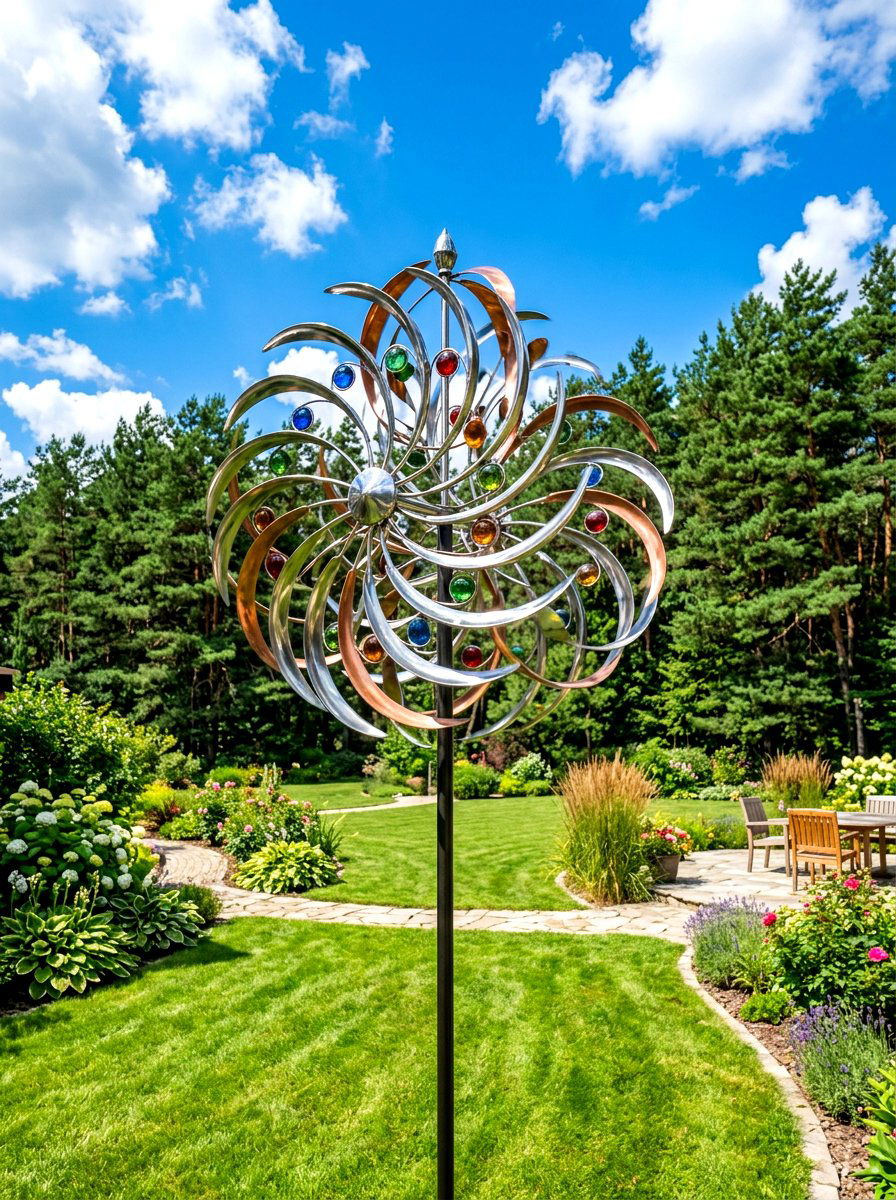 Polished wind spinner - 30 chrome outdoor accent ideas