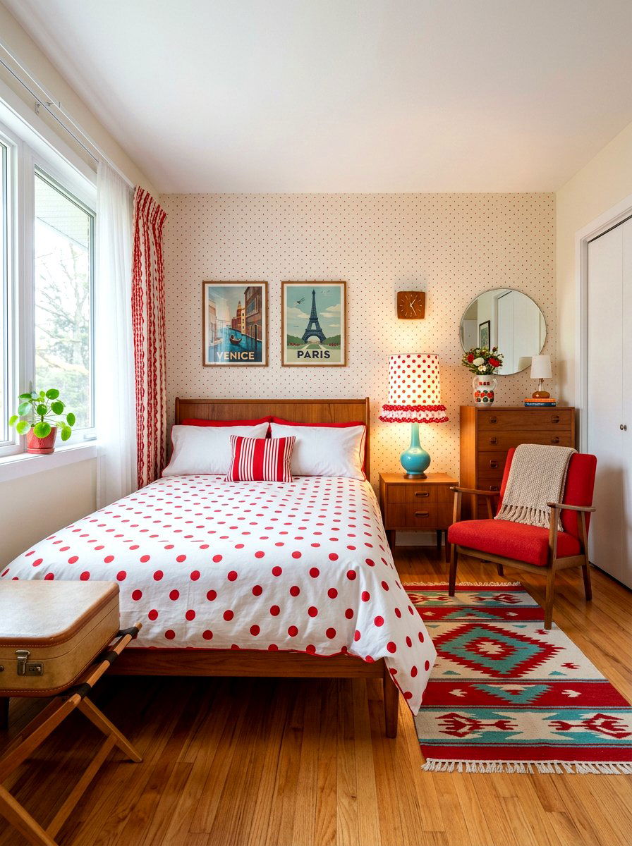 Polka Dot Lampshade - 30 frilly lampshade ideas