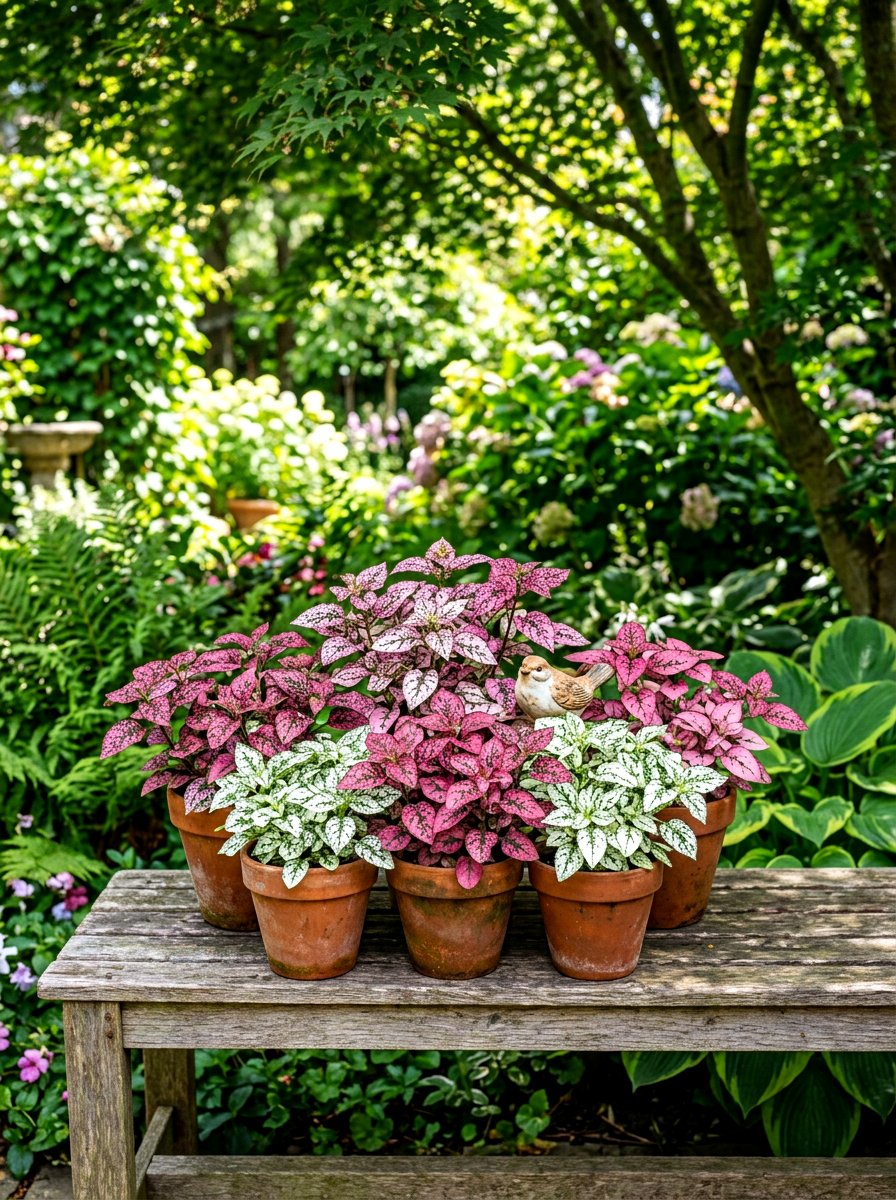 Polka Dot Plant Arrangement - 30 shade container garden ideas