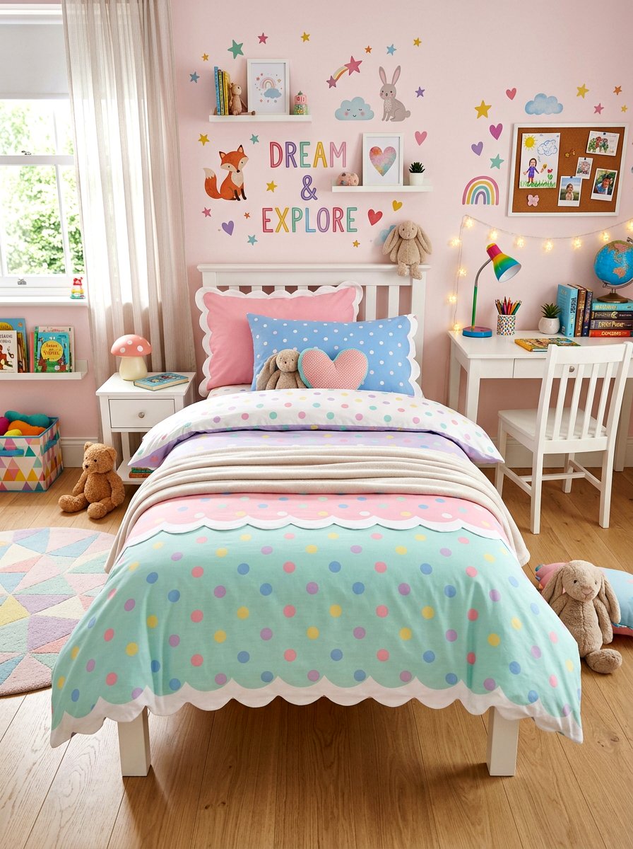 Polka Dot Scalloped Bedding - 30 scalloped bedding ideas