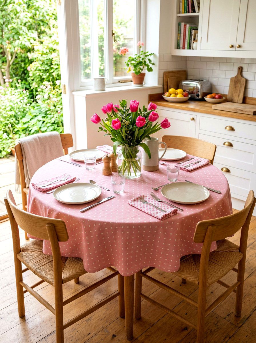 Polka Dot Tablecloth - 30 Galentine table decor ideas