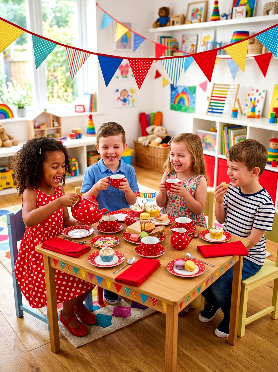 Polka Dot Tea Party - 30 English tea tablescape ideas