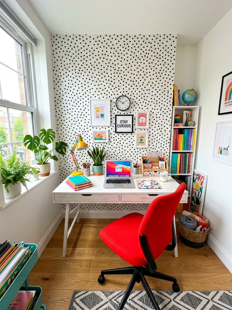 Polka Dot Wallpaper - 30 office wallpaper ideas