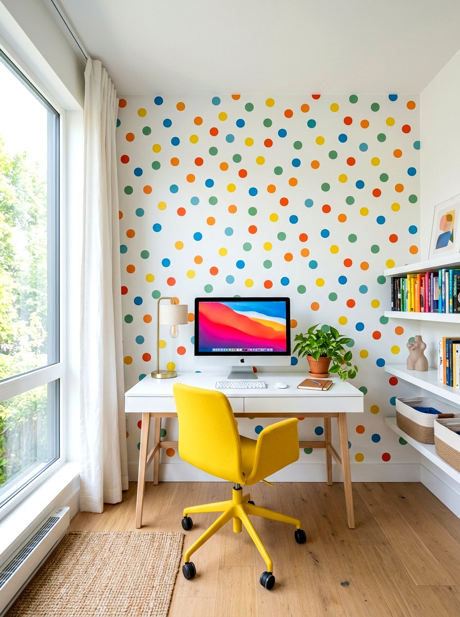 Polka dot home office - 30 circuscore home decor ideas