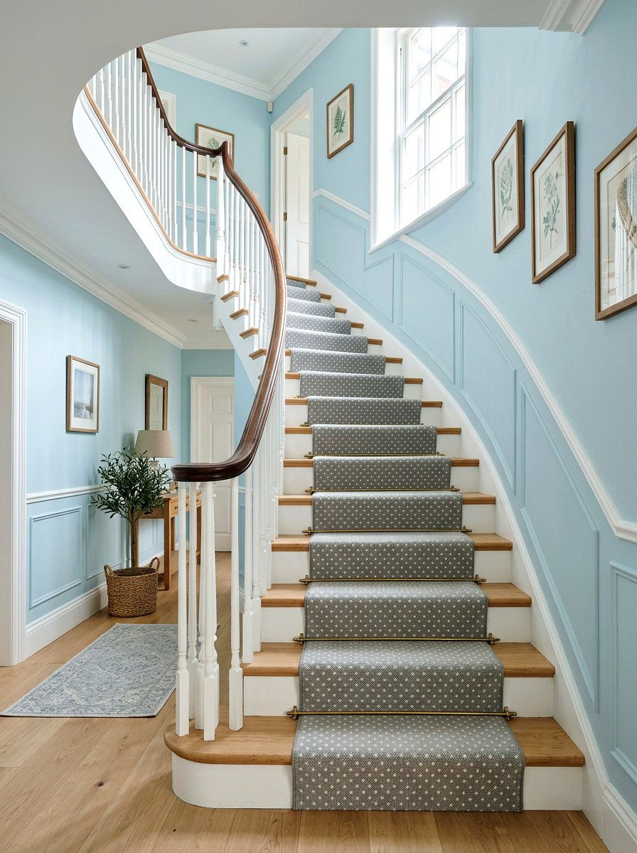 Polka dot stair runner - 30 stair runner ideas