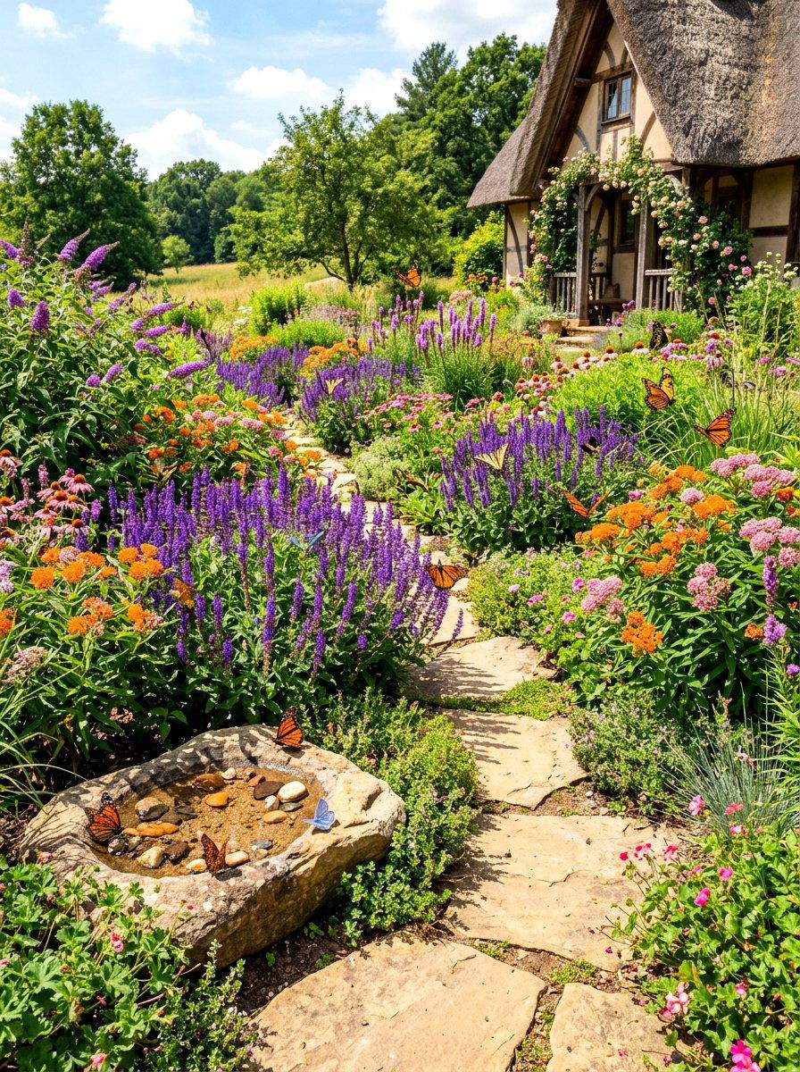 Pollinator Butterfly Garden - 30 rewilded backyard ideas