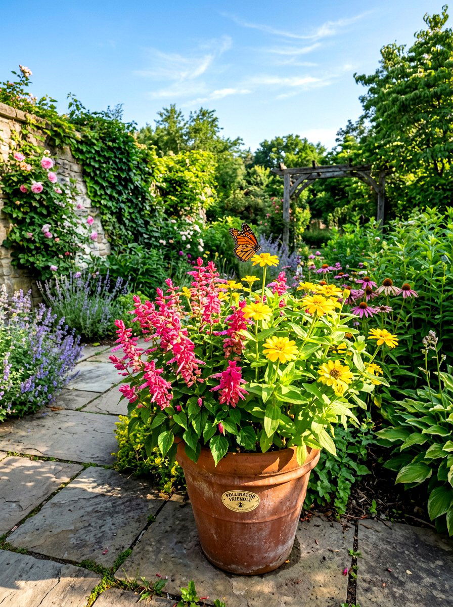 Pollinator Friendly Container - 30 small space container garden ideas