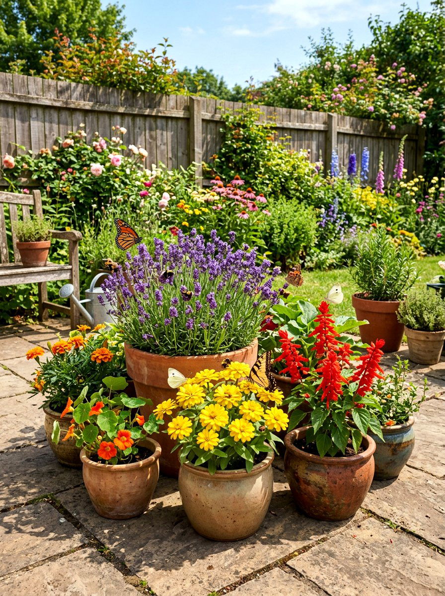 Pollinator Friendly Containers - 30 container garden makeover ideas