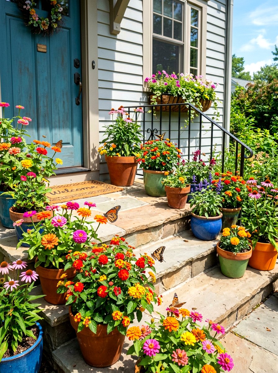 Pollinator Friendly Front Stoop Flowers - 30 front stoop garden ideas
