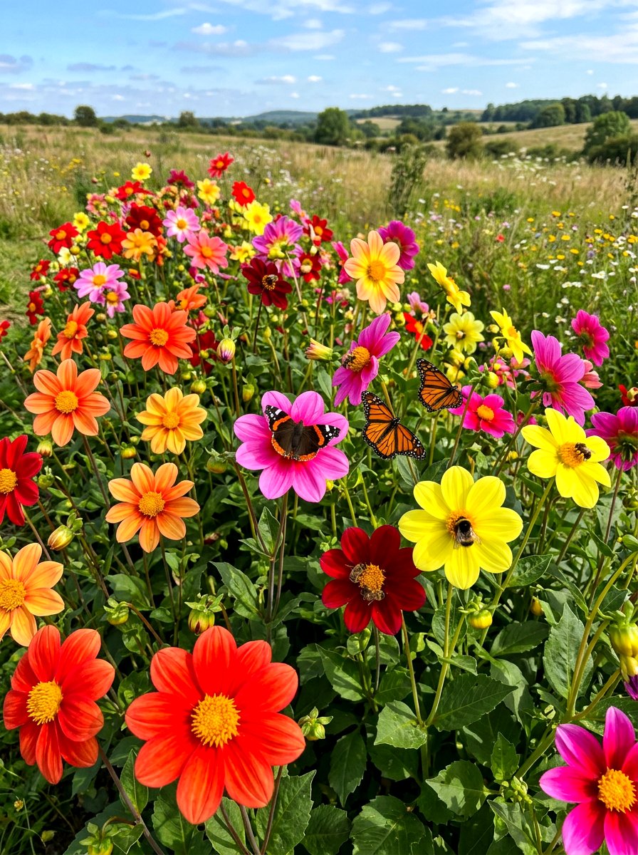 Pollinator Friendly Single Dahlia Patch - 30 dahlia garden ideas
