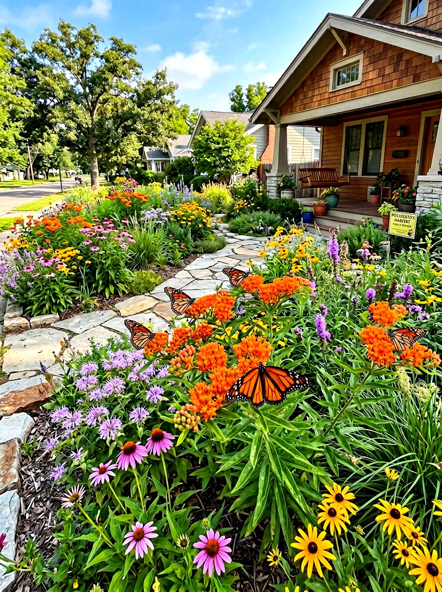 Pollinator Front Yard Garden - 30 simple front yard ideas