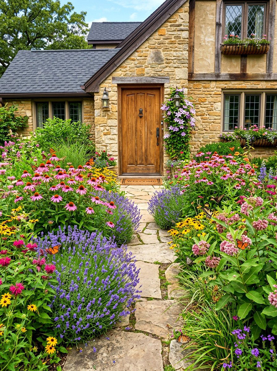 Pollinator Garden - 30 house entrance landscaping ideas