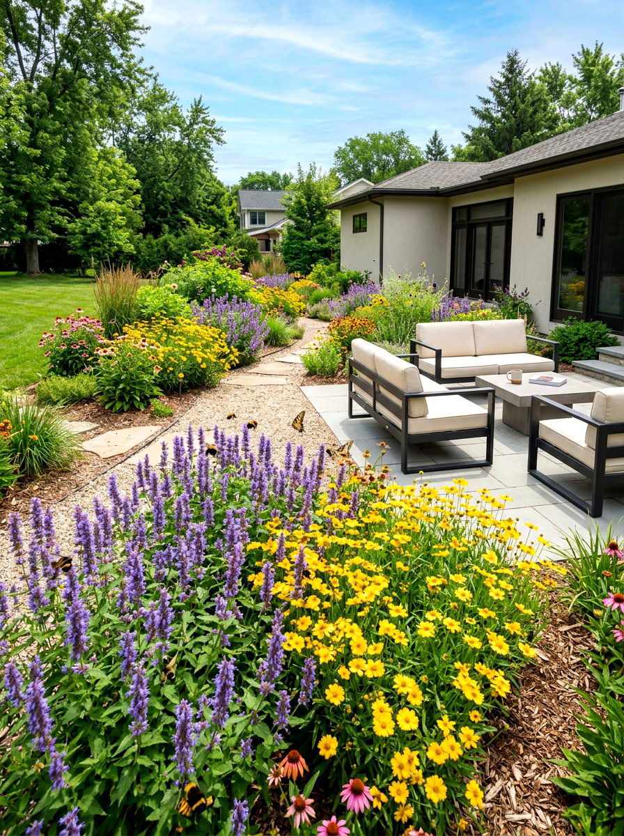 Pollinator Garden - 30 native wildflower backyard ideas