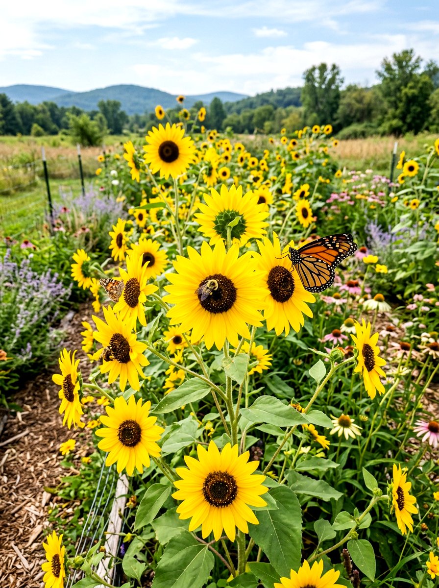 Pollinator Sunflower Garden - 30 sunflower patch ideas