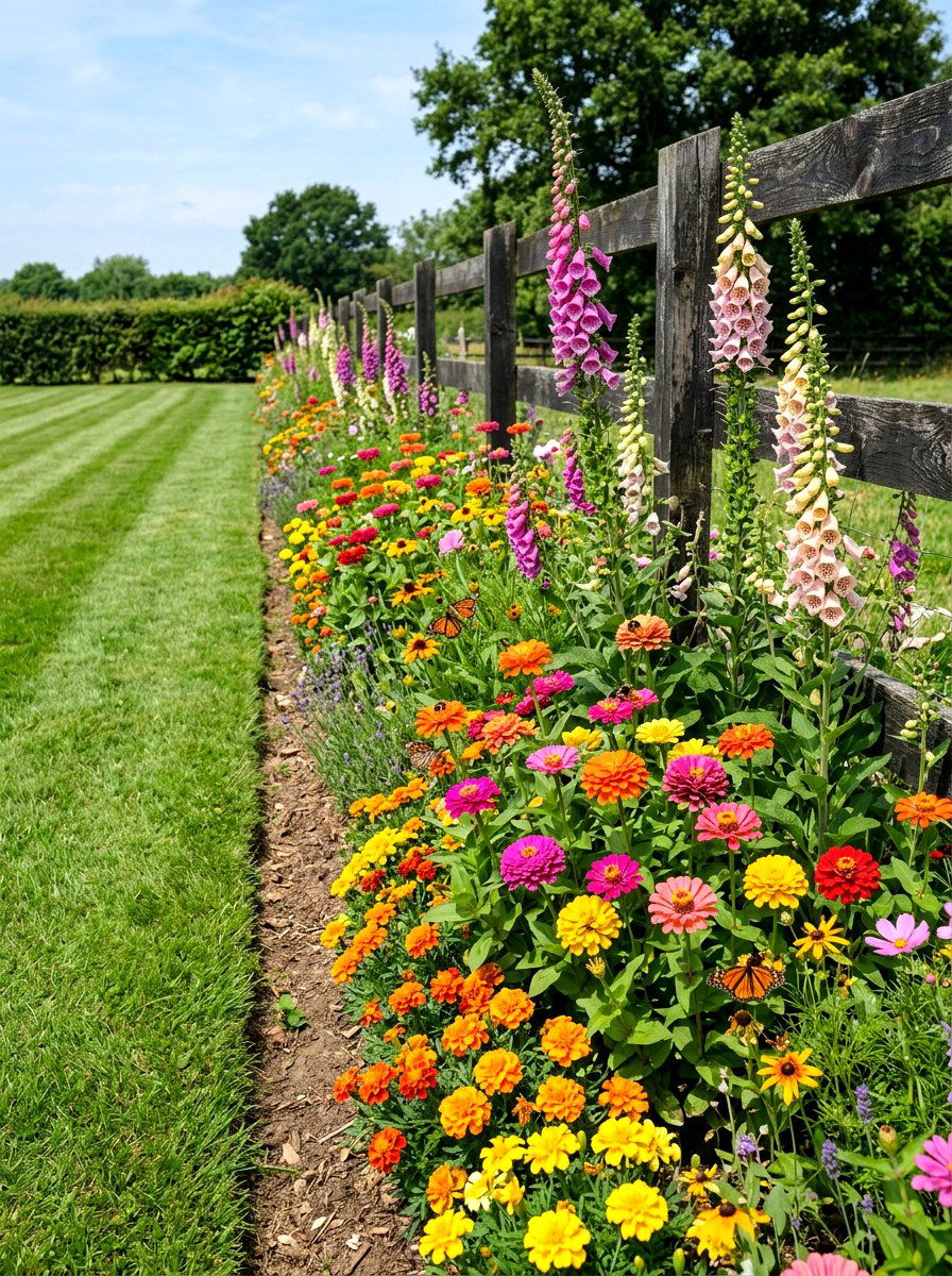 Pollinator garden border - 30 wildflower patch ideas