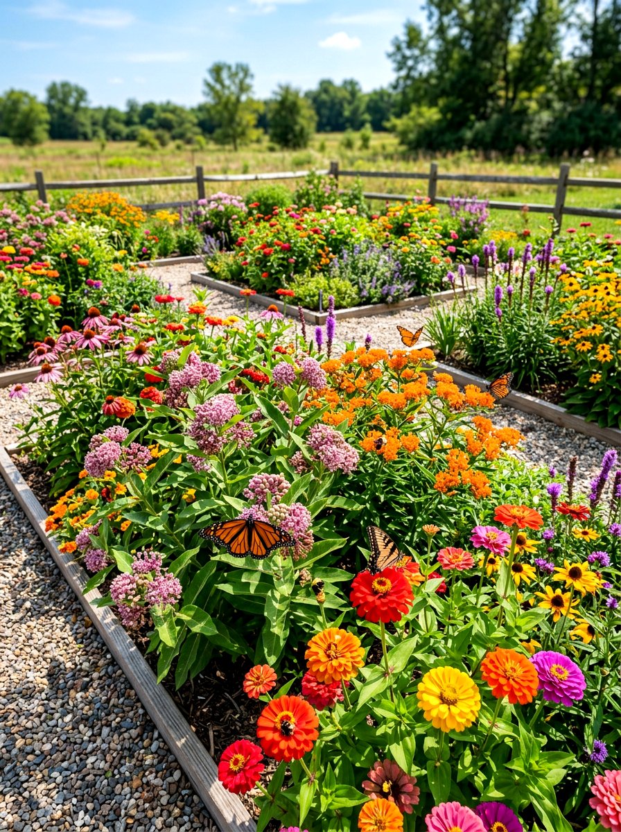 Pollinator garden patch - 30 bird friendly backyard landscaping ideas