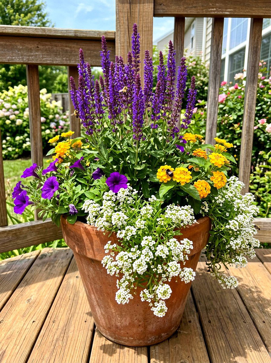 Pollinator garden planter - 30 mixed container garden ideas
