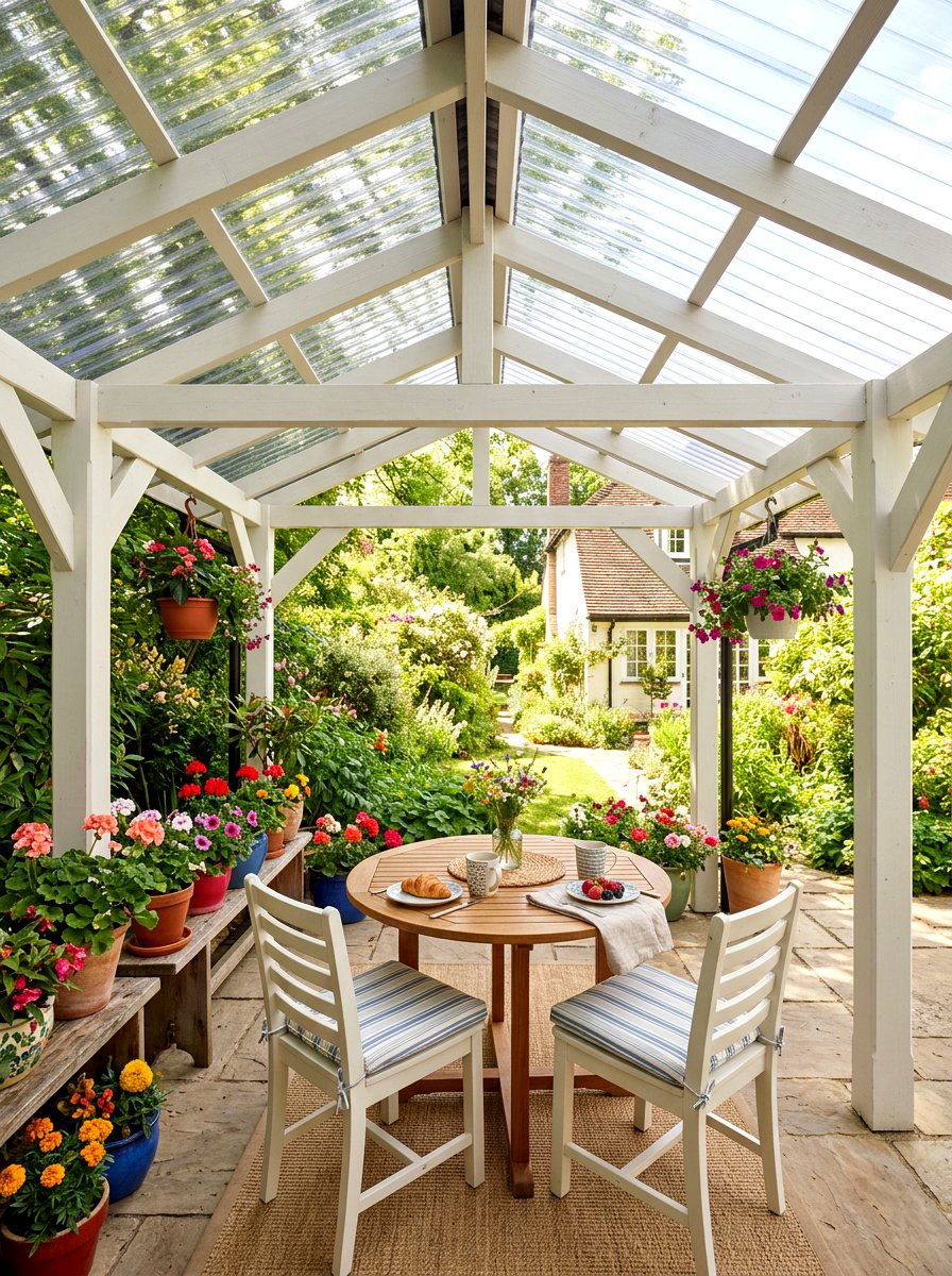Polycarbonate Panel Cover - 30 rainproof patio ideas