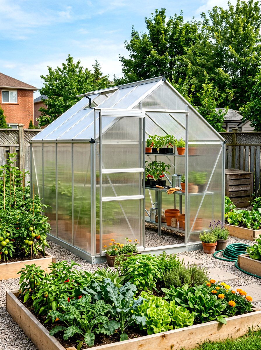 Polycarbonate greenhouse kit - 30 backyard greenhouse ideas