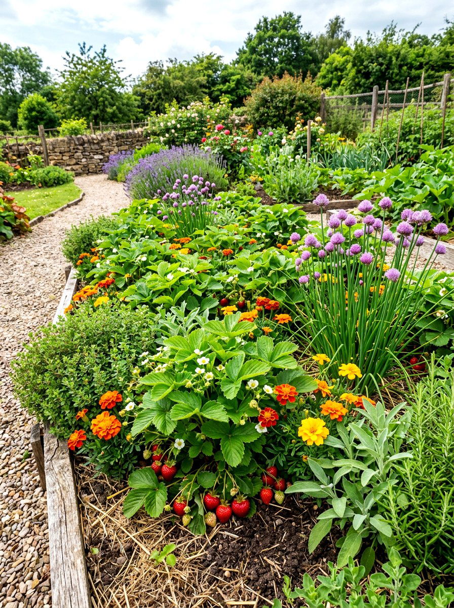 Polyculture Companion Planted Berry Bed - 30 berry patch layout ideas