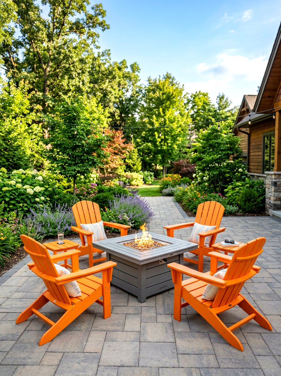 Polywood Adirondack Fire Pit Area - 30 adirondack fire pit circle ideas