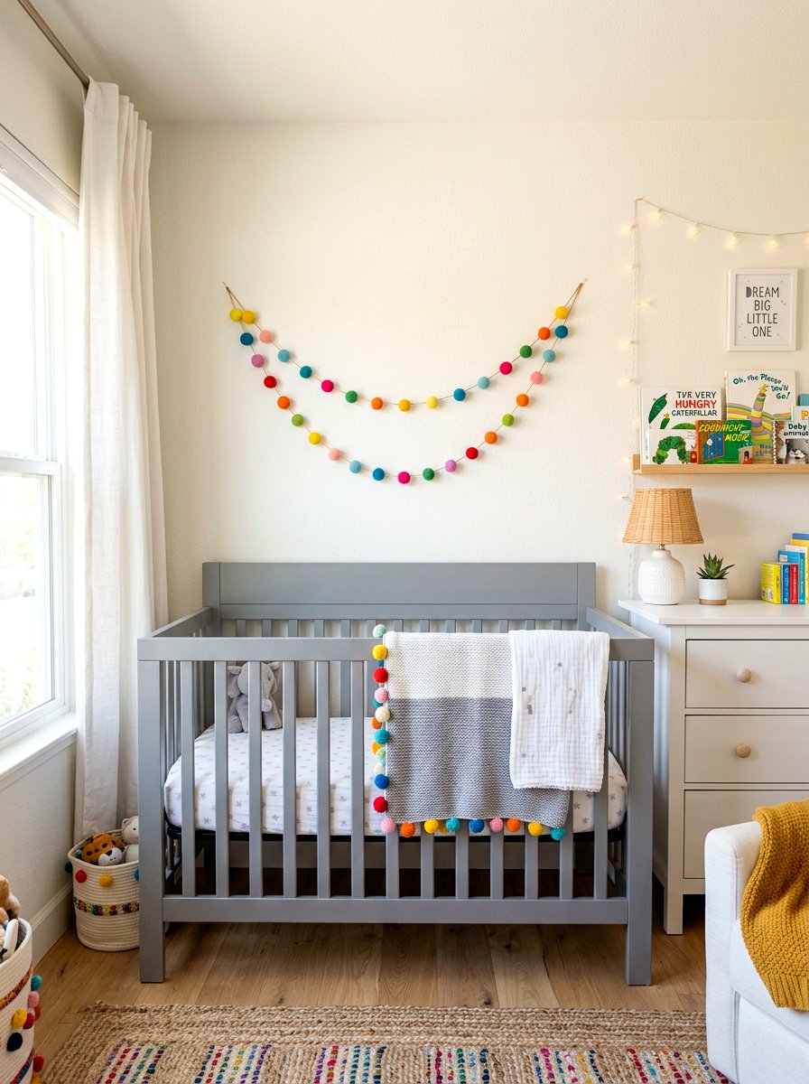 Pom Pom Decor - 30 crib corner styling ideas