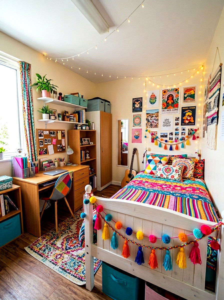 Pom Pom Tassel Garland - 30 dorm wall decor ideas