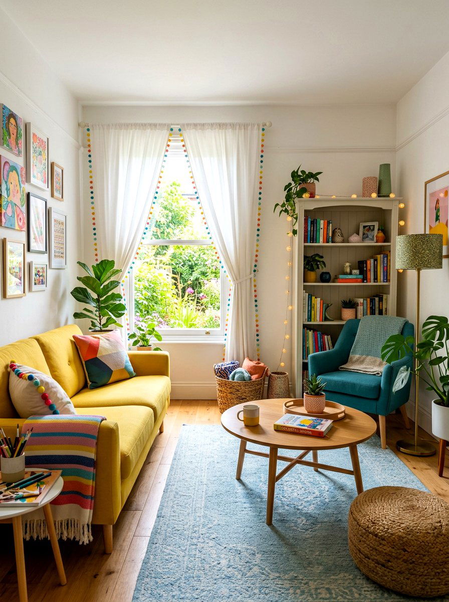 Pom Pom Trim Curtains - 30 statement drapes living room ideas