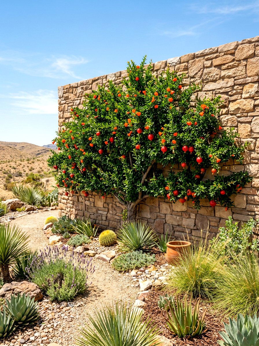 Pomegranate tree fan shape - 30 espalier fruit tree ideas