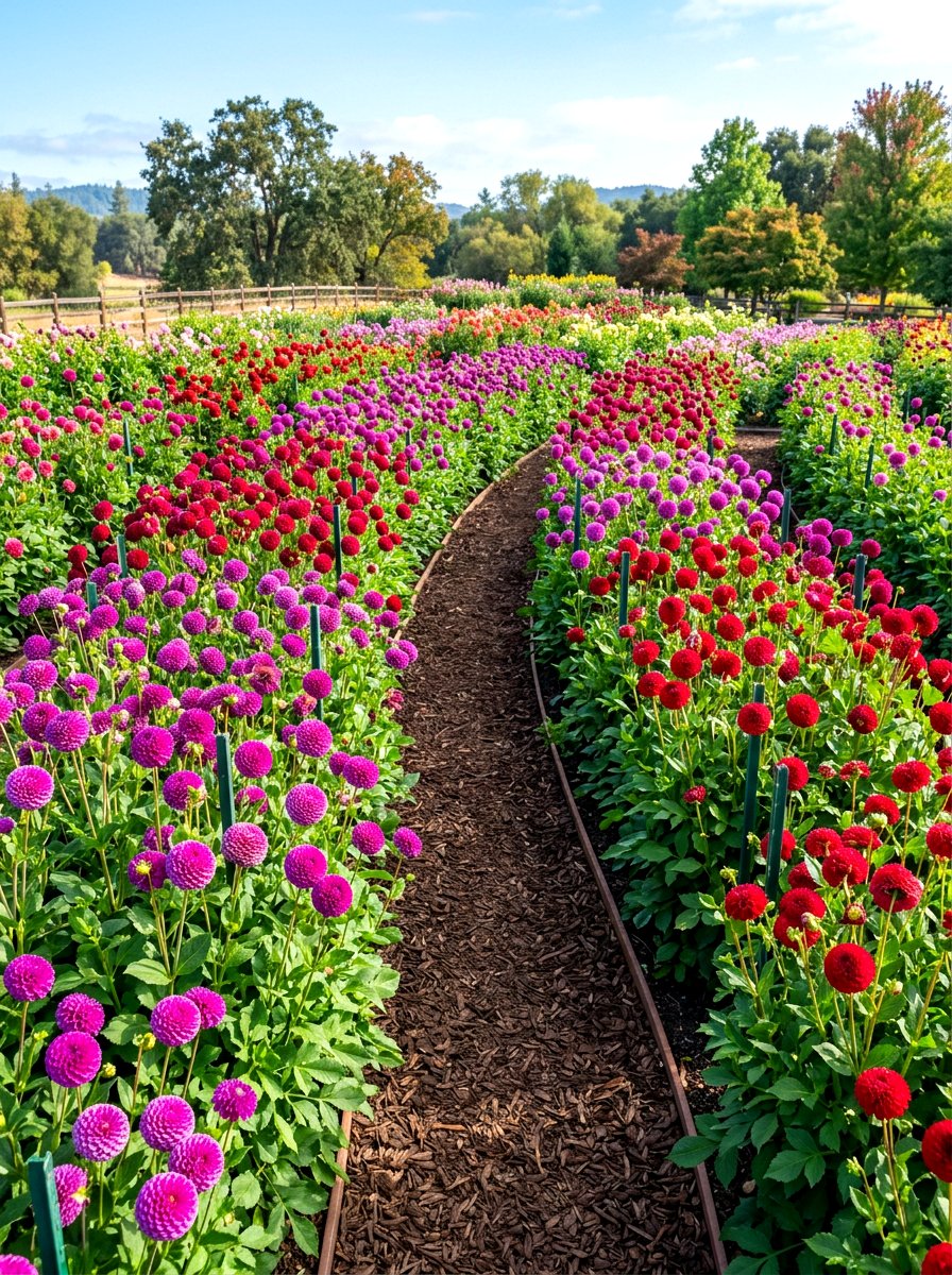 Pompon Dahlia Patch - 30 dahlia cutting patch ideas