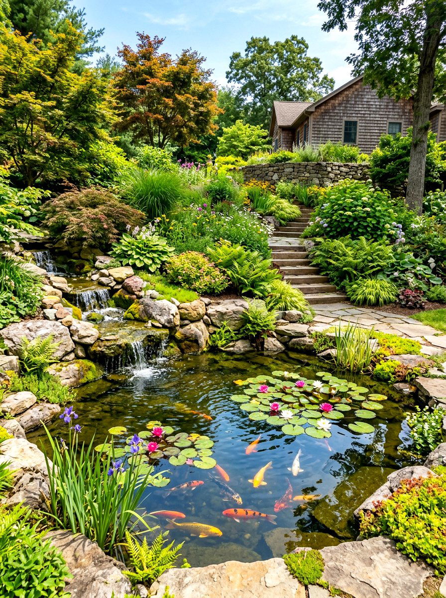 Pond On Sloped Yard - 30 sloped yard landscaping ideas