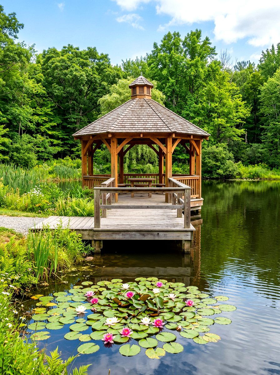 Pond Side Gazebo - 30 rustic gazebo ideas