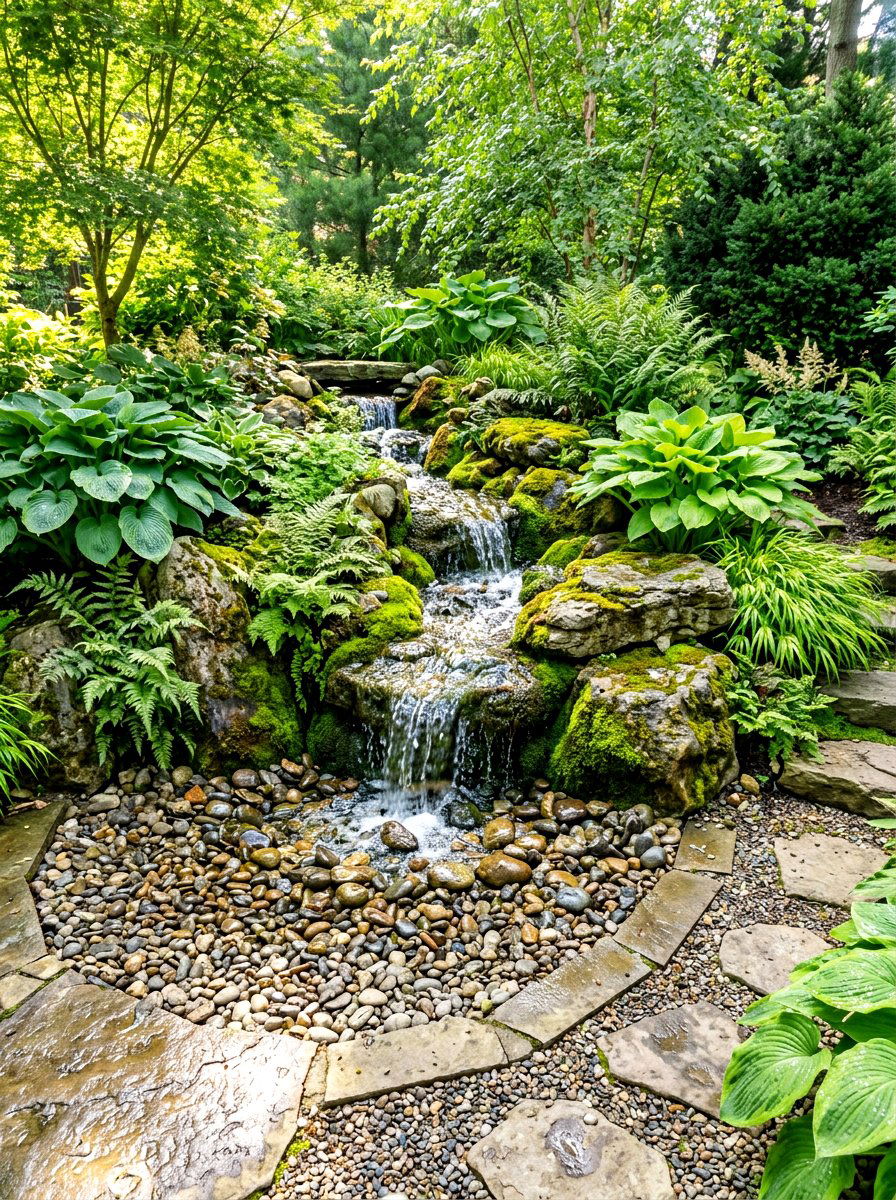 Pondless Waterfall Drainage - 30 rainwater garden ideas