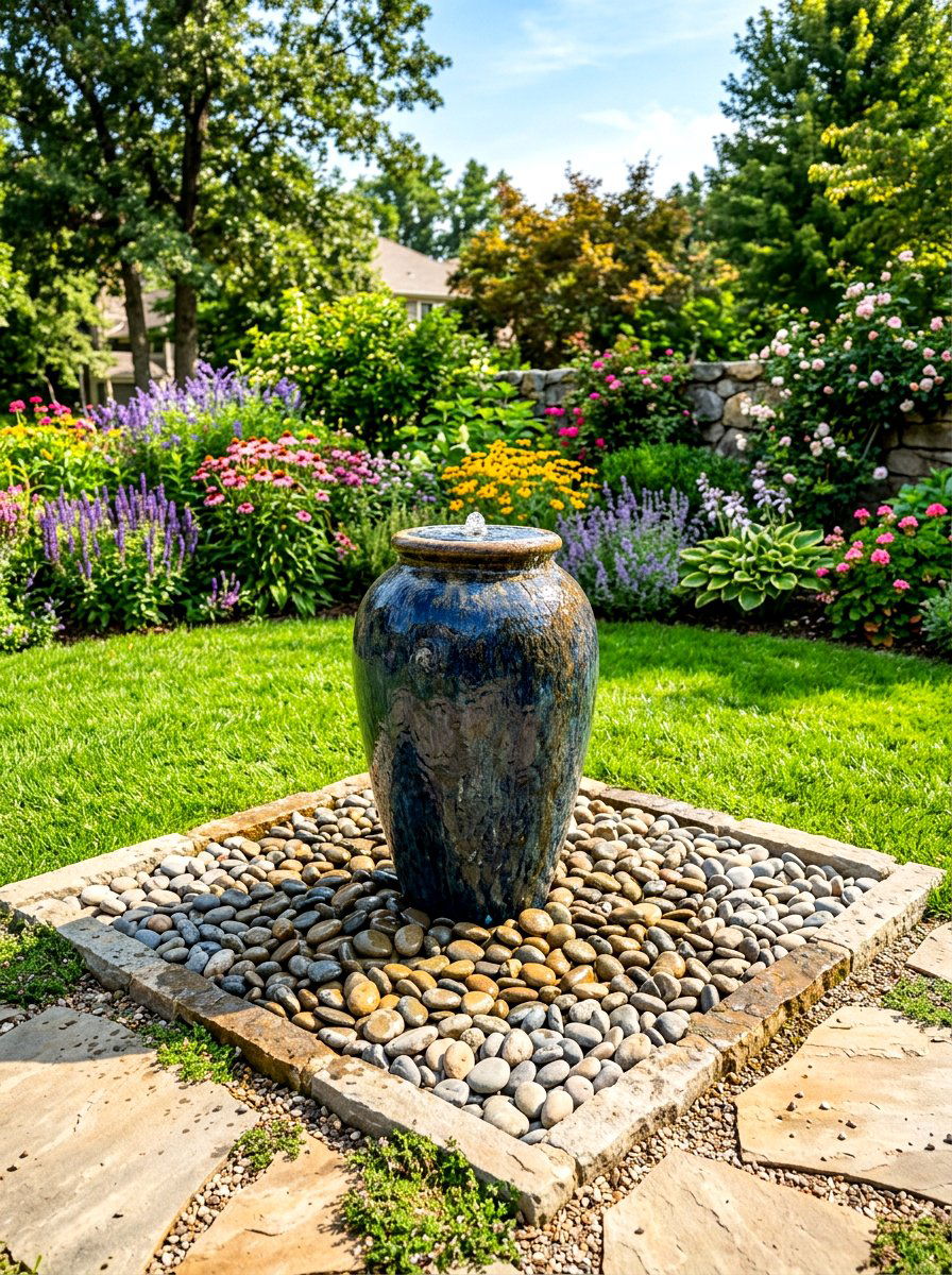 Pondless fountain - 30 patio fountain ideas
