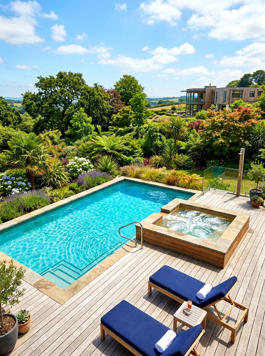 Pool And Hot Tub Combo - 30 hot tub deck ideas