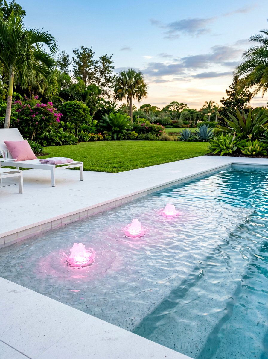 Pool Baja Shelf Bubbler Lights - 30 pool lighting ideas
