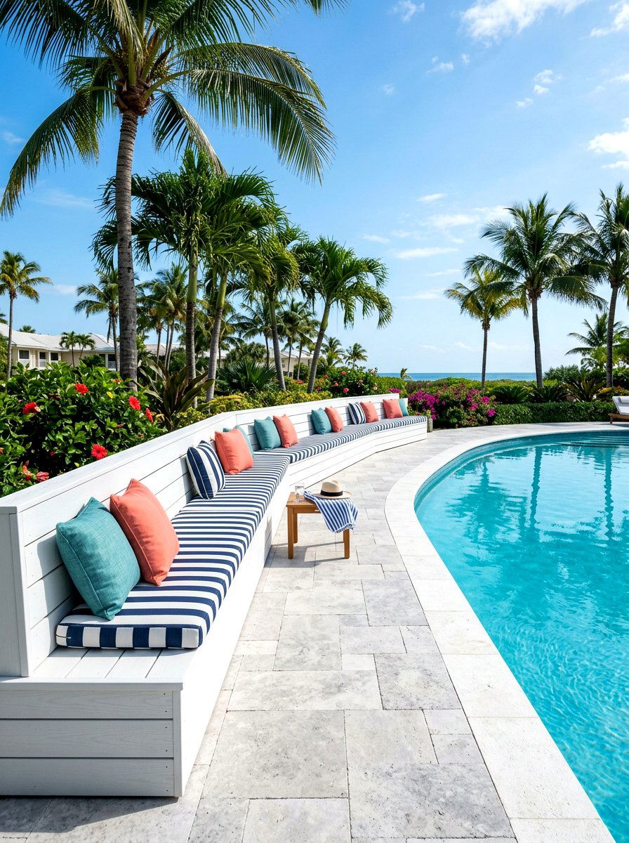 Pool Deck Built In Bench - 30 deck built in seating ideas
